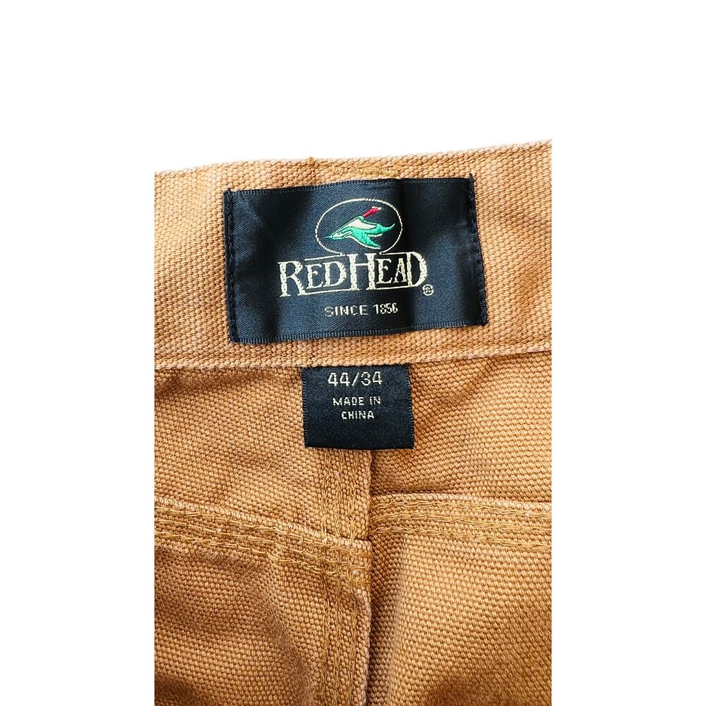 👖 RedHead Duck Canvas Work Pants Tan Utility Outdoor Sz 44x34 Carpenter Vintage - Picture 3 of 4